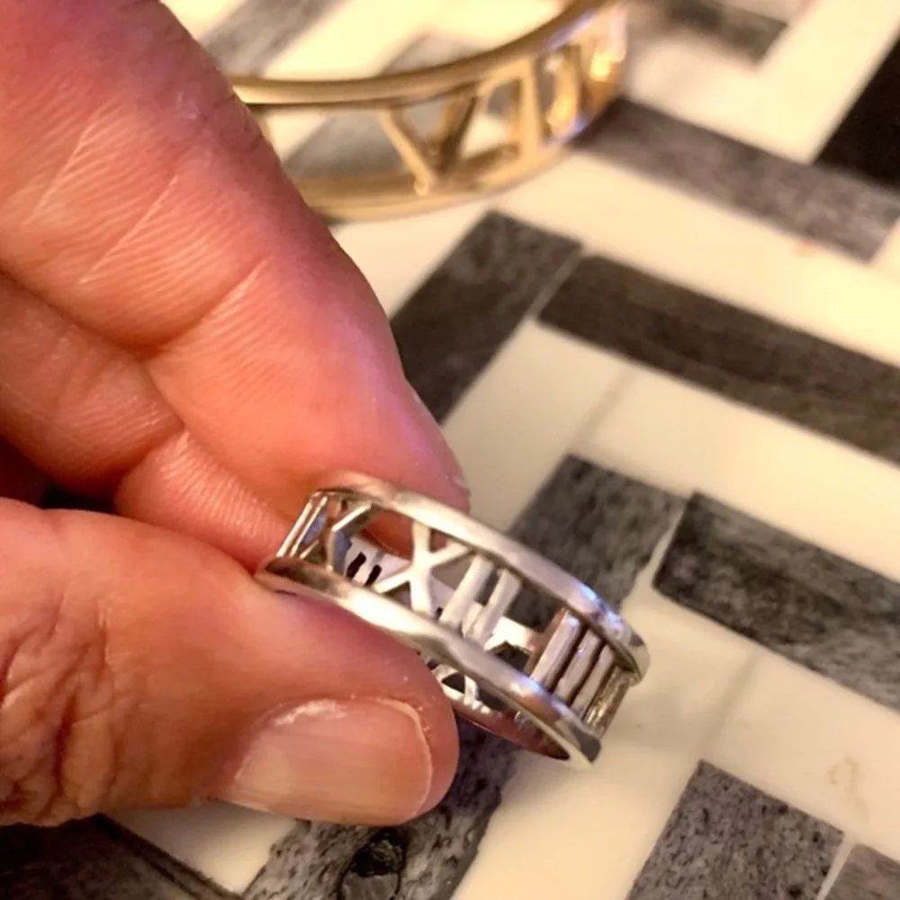 Sterling Silver Roman Numeral Band Ring